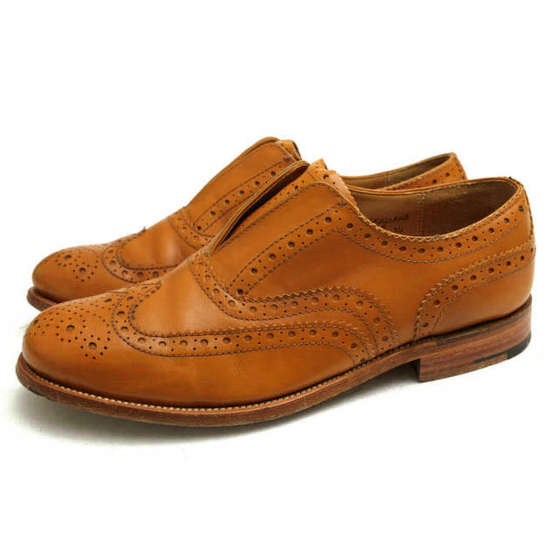 ドレス/ビジネスグレンソン／GRENSON シューズ ビジネスシューズ 靴 ビジネス メンズ 男性 男性用レザー 革 本革 ブラウン 茶  111535 メダリオン ウイングチップ レザーソール スリッポン