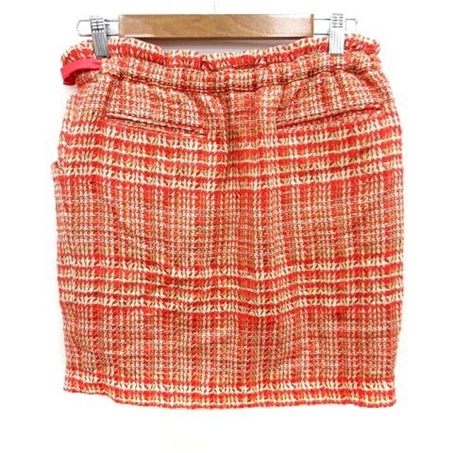 FLORENT(フローレント)のフローレント FLORENT スカート 台形 ミニ 総柄 絹 シルク 36 赤 レディースのスカート(ミニスカート)の商品写真