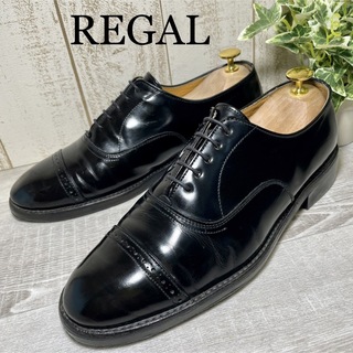 REGAL - 【REGAL】リーガル 25cm パンチドキャップトゥ ブラック 黒色