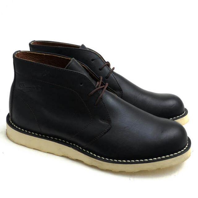 ダナー/Danner チャッカブーツ シューズ 靴 メンズ 男性 男性用レザー 革 本革 ブラック 黒 D1322N OLNEY オルニー ポストマンブーツ プレーントゥ ヴィンテージ加工 クレープソール - 1