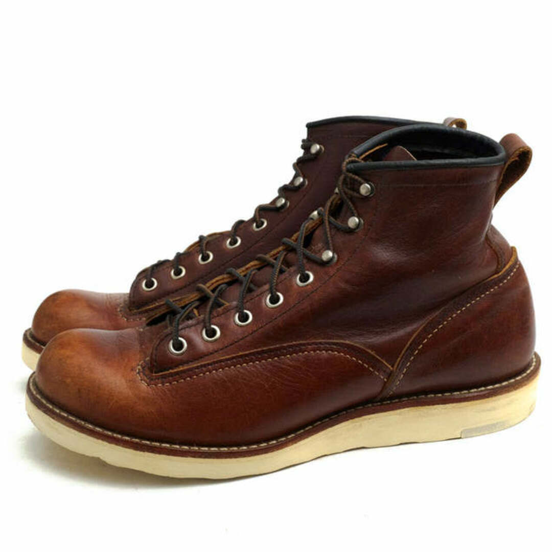 レッドウィング／RED WING ワークブーツ シューズ 靴 メンズ 男性 男性用レザー 革 本革 ダークブラウン 茶 ブラウン  2906 6inch LINEMAN BOOTS ラインマン トラクショントレッドソール クレープソール グッドイヤーウェルト製法