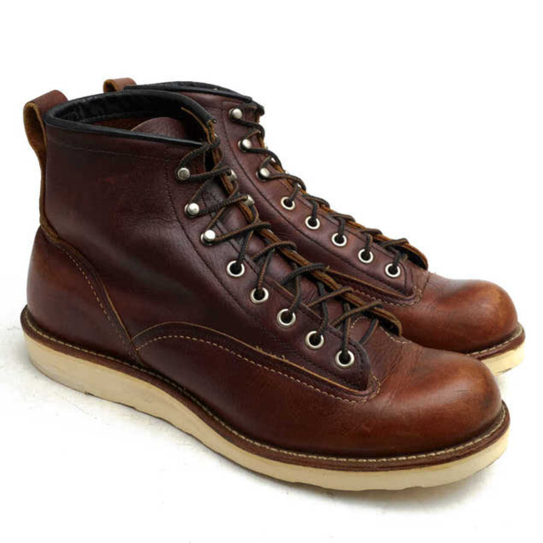 REDWING(レッドウィング)のレッドウィング／RED WING ワークブーツ シューズ 靴 メンズ 男性 男性用レザー 革 本革 ダークブラウン 茶 ブラウン  2906 6inch LINEMAN BOOTS ラインマン トラクショントレッドソール グッドイヤーウェルト製法 定番 メンズの靴/シューズ(ブーツ)の商品写真