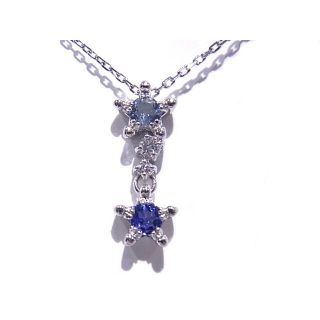 スタージュエリー(STAR JEWELRY)のスタージュエリー　Pt950　プラチナ ネックレス　ダイヤ　水色石　青紫色石(ネックレス)