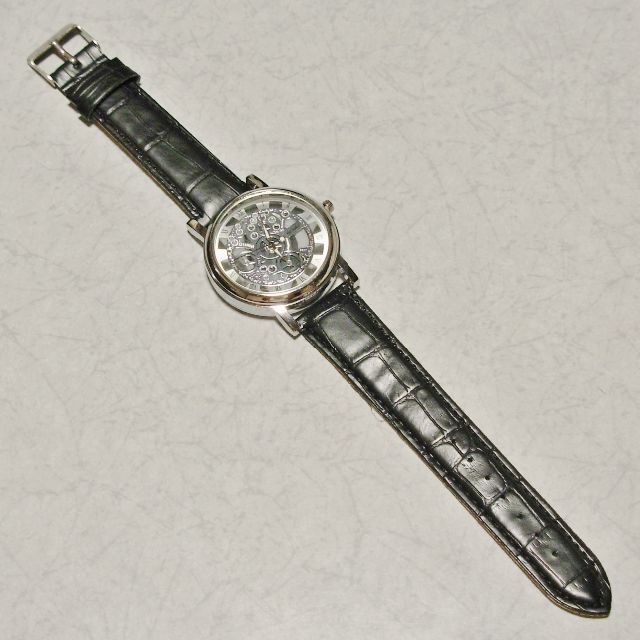 ⌚ スケルトン ホロー　両側 シースルー　金属 ケース　ユニセックス ウォッチ レディースのファッション小物(腕時計)の商品写真