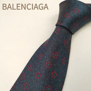 バレンシアガ(Balenciaga)のBALENCIAGA バレンシアガ シルク ネクタイ 総柄 花 ドット k36(ネクタイ)