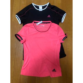 アディダス(adidas)の【専用】アディダス Tシャツ2枚セット（黒、ピンク）(ウエア)