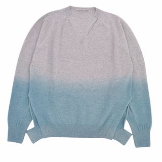 ステラマッカートニー(Stella McCartney)の極美品 ステラマッカートニー STELLA McCARTNEY ニット セーター ラグランスリーブ スリット 無地 カシミヤ トップス レディース 34(XS相当) グレー/ブルー(ニット/セーター)