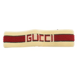 グッチ(Gucci)のGUCCI グッチ エラスティック ヘアバンド アクセサリー ホワイト/レッド(その他)