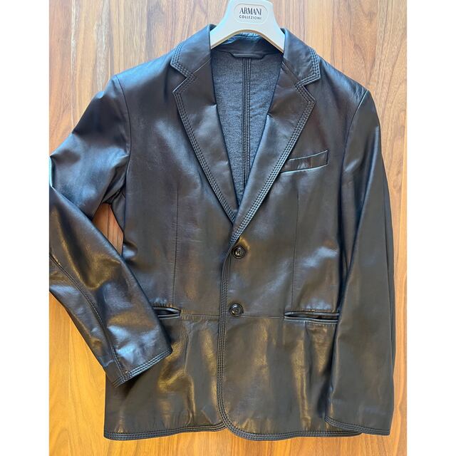 ARMANI COLLEZIONI - アルマーニ メンズ レザージャケット サイズ50(L
