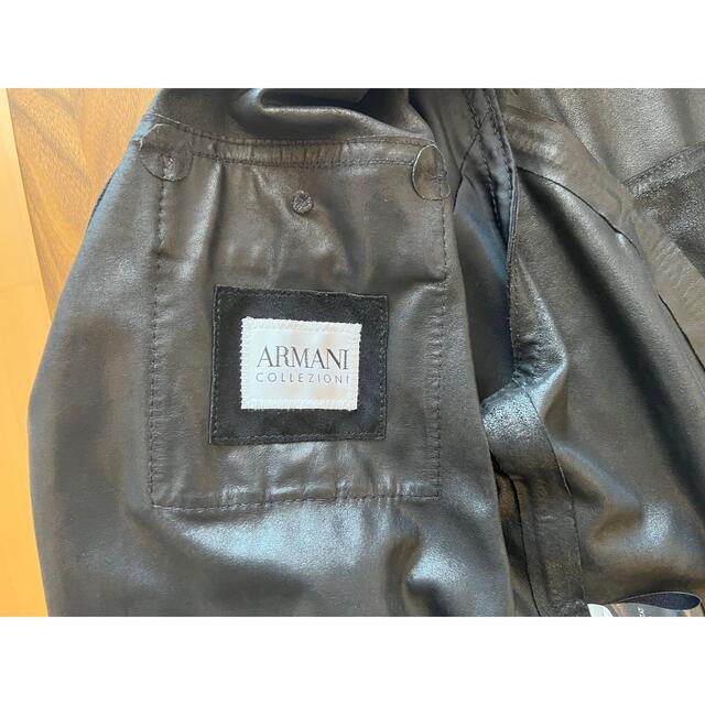 ARMANI COLLEZIONI(アルマーニ コレツィオーニ)のアルマーニ　メンズ　レザージャケット　シャツタイプ　サイズ50（Lサイズ相当） メンズのジャケット/アウター(レザージャケット)の商品写真