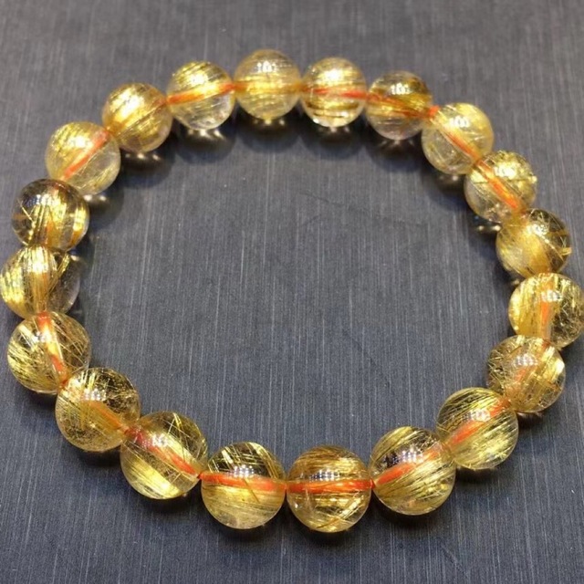 ⭐︎【天然】ゴールド ルチル クオーツ ブレスレット 9.5mm-