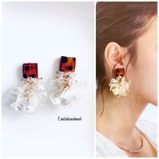 【No.692】ハンドメイド　ピアス　イヤリング　レオパード　高見え　華やか　冬(ピアス)