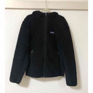 パタゴニア(patagonia)のPatagonia レディースXS ボアパーカー ブルゾン 黒 アウター(ブルゾン)