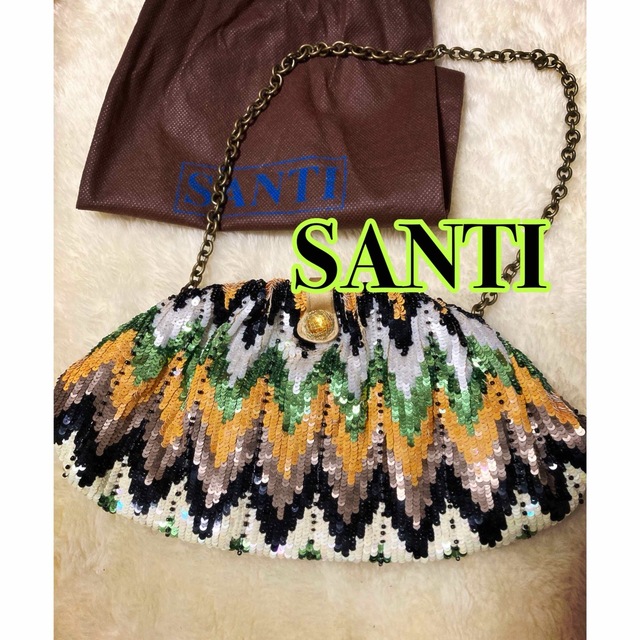 高級品市場 SANTIパーティ用の華やかショルダーバック刺繍スパンコール