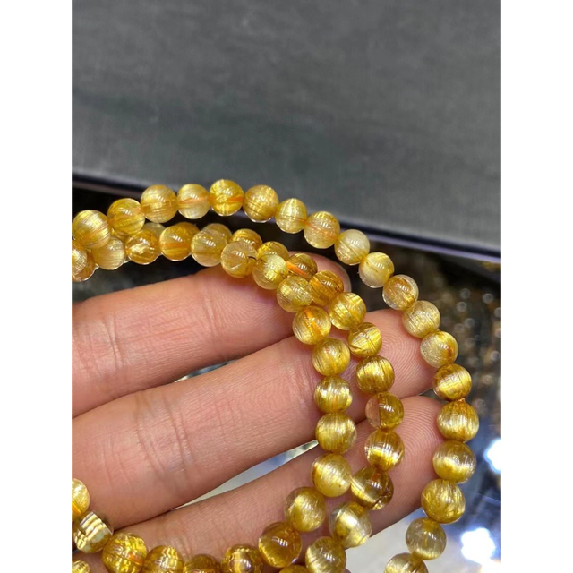 ⭐︎【天然】タイチンルチルクオーツ ブレスレット 5.6mm-