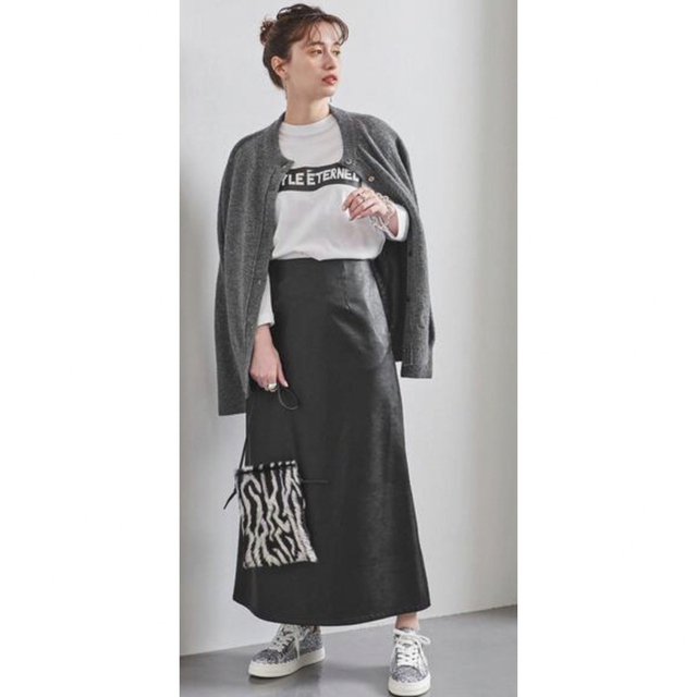 極細繊維クロス UNITED ARROWS ロングレザースカート - 通販