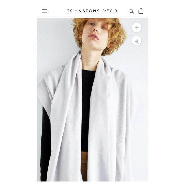 ジョンストンズ カシミヤ100 大判 ストール スノウ 正規品