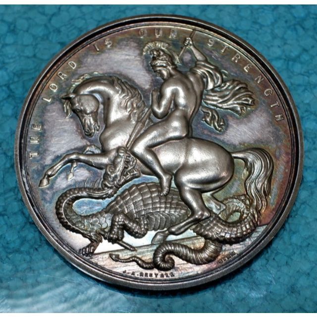 【超希少】1898 イギリス セントジョージ ドラゴン スレイヤー 銀メダル