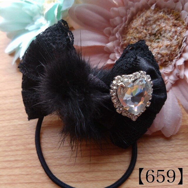 送料無料/新品】 【659】ハンドメイド キッズ ヘアゴム リボン レース