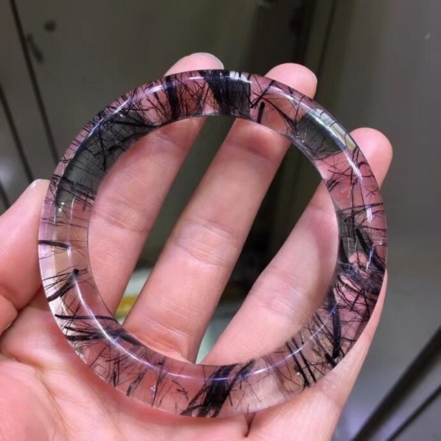 天然ブラックルチルクォーツ バングル 54mm-