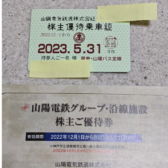 山陽電鉄 株主優待乗車券 定期と優待券 【絶品】 36260円引き xn ...