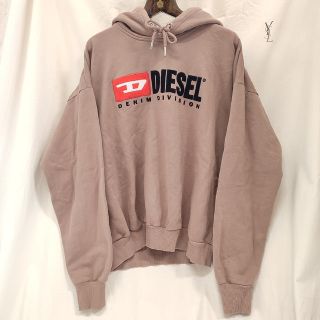 ディーゼル(DIESEL)の美品✨DIESEL ディーゼル　ビッグロゴ刺繍　プルオーバーパーカー　L ピンク(パーカー)