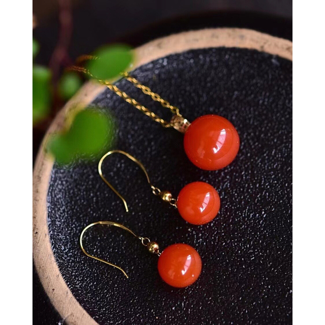 買い正規店 ⭐︎ 【天然】南紅瑪瑙 ペンダントトップ ピアス k18
