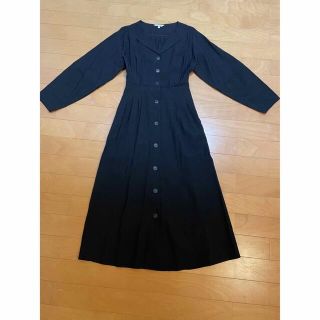 マウジー(moussy)のマウジー moussy TUCK WAIST L/S SHIRT DRESS 黒(ロングワンピース/マキシワンピース)