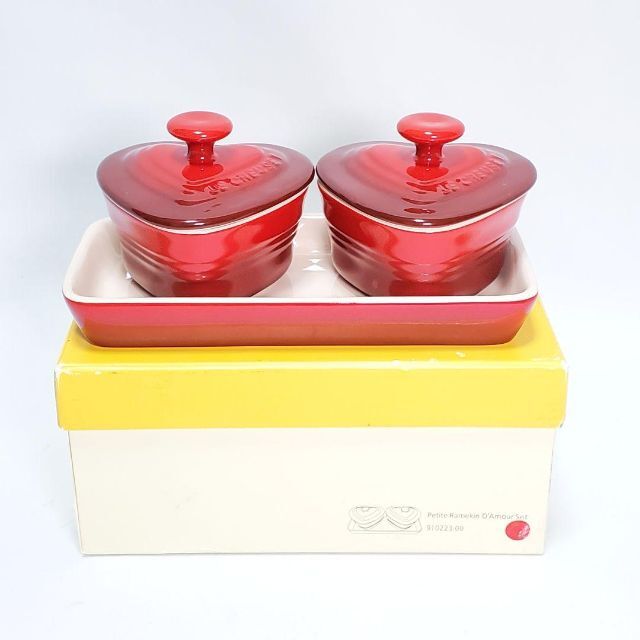 LE CREUSET(ルクルーゼ)のLe Creuset ル クルーゼ　ラムカン ダムール セット チェリーレッド インテリア/住まい/日用品のキッチン/食器(食器)の商品写真