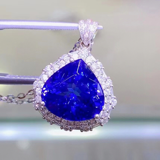 ⭐天然タンザナイト ダイヤ  ペンダントトップ k18 5.7ct