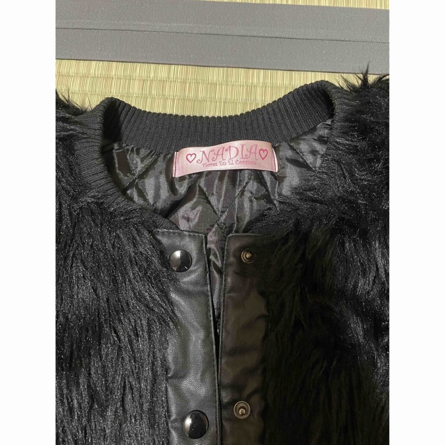 NADIA(ナディア)のNADIA エコ　ファーコート　ブラック　黒 レディースのジャケット/アウター(毛皮/ファーコート)の商品写真