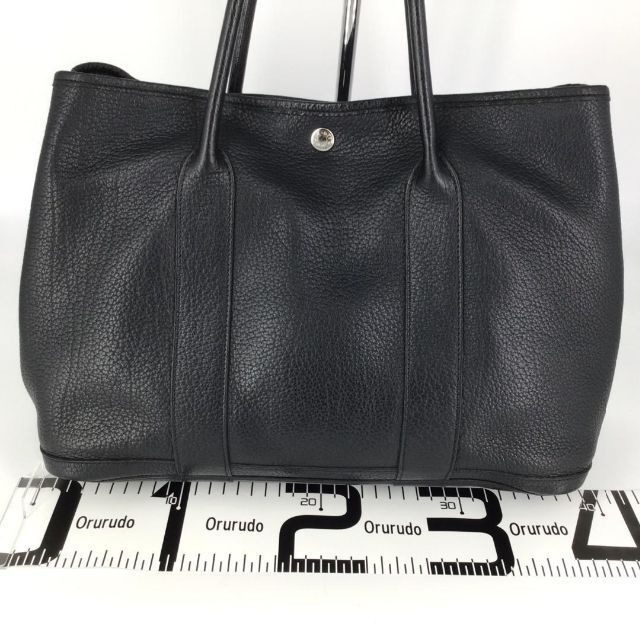 HERMES エルメス ガーデンパーティ　PM　刻印□L トートバッグ ブラック