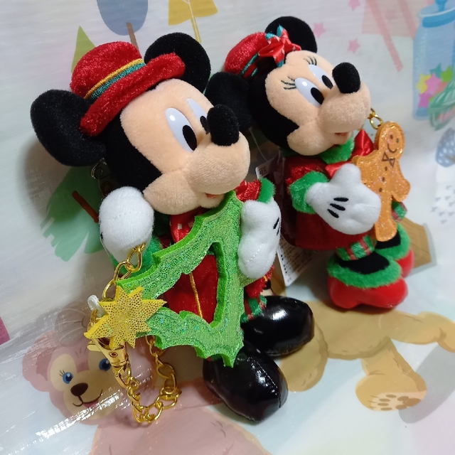 ディズニー　シー　クリスマス　2022　ぬいぐるみバッジ　ミッキー　ミニー　新品