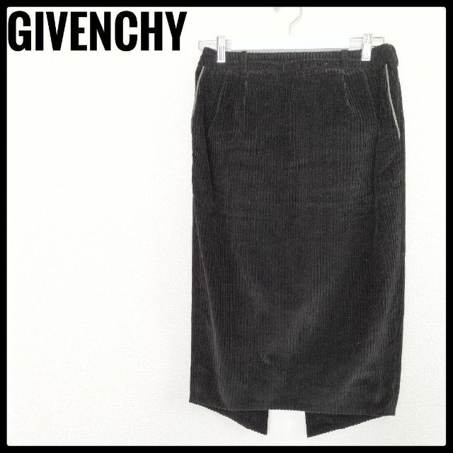 着丈約685cm美品 GIVENCHY ジバンシー スカート 高級  前スリット 黒ブラック