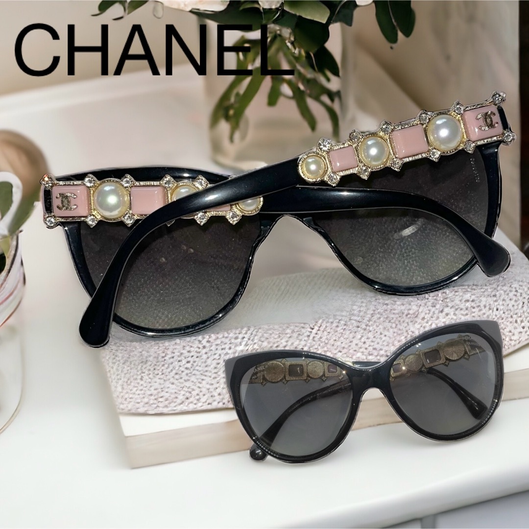 限定希少　CHANEL　サングラス　高級　リミテッドエディション　ビジューレディース