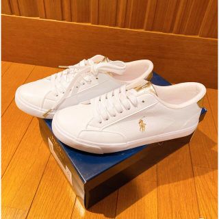 ポロラルフローレン(POLO RALPH LAUREN)のPOLO ラルフローレン　セロン　スニーカー　ホワイトゴールド(スニーカー)