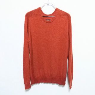 エイチアンドエム(H&M)の【イギリス購入品 美品】H&M クールネック コットンセーター オレンジ(ニット/セーター)