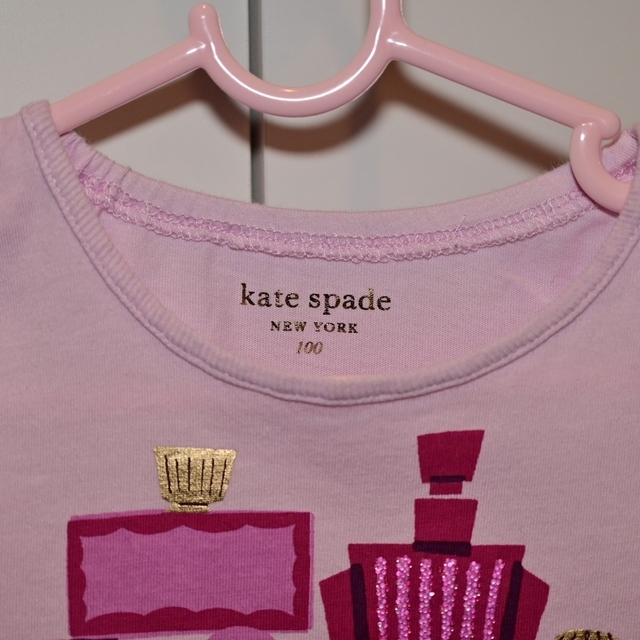 kate spade new york(ケイトスペードニューヨーク)のミーナ様用　子ども服　100cmサイズ　kate spade ピンク　長袖シャツ キッズ/ベビー/マタニティのキッズ服女の子用(90cm~)(Tシャツ/カットソー)の商品写真