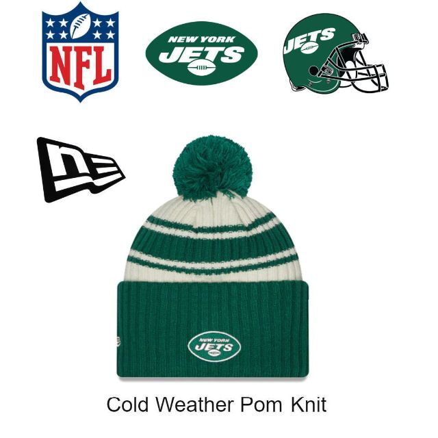 NEW ERA(ニューエラー)のニューエラ NY JETS ニューヨークジェッツ ケーブルニットキャップ メンズの帽子(ニット帽/ビーニー)の商品写真