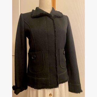 ソニアリキエル(SONIA RYKIEL)のソニアリキエル黒ウールジャケット仕事学校行事結婚式オフィスフォーマルにも(テーラードジャケット)