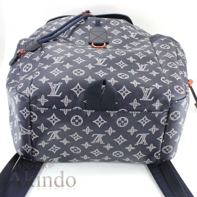 LOUIS VUITTON ルイ・ヴィトン ディスカバリーバックパック リュックサック モノグラムインク メンズ M43693 ネイビー ブラック・レッド系金具Sランク