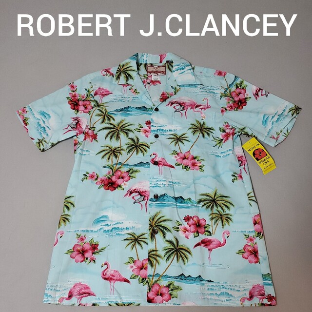 ROBERT J. CLANCEY(ロバートジェイクレンシー)の【新品タグ付】RJC アロハシャツ フラミンゴ柄 ブルー ロバートJクランシー メンズのトップス(シャツ)の商品写真