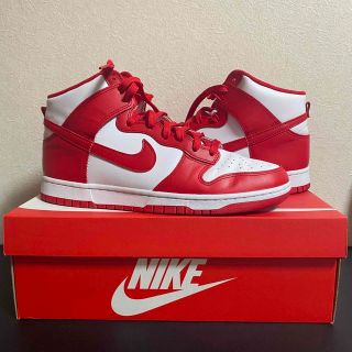 ナイキ(NIKE)のNIKE DUNK HI RETRO Championship red 29cm(スニーカー)