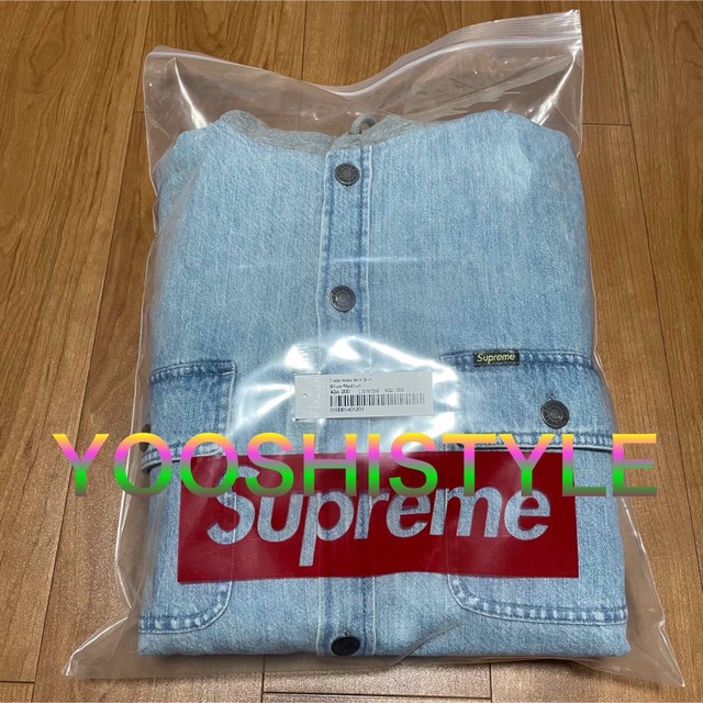 Supreme Fleece Hooded Denim Shirt 4