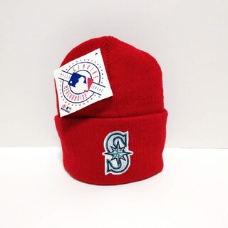メジャーリーグベースボール(MLB)の90s シアトル マリナーズ MARINERS CAP ビーニー  赤 USA製(キャップ)