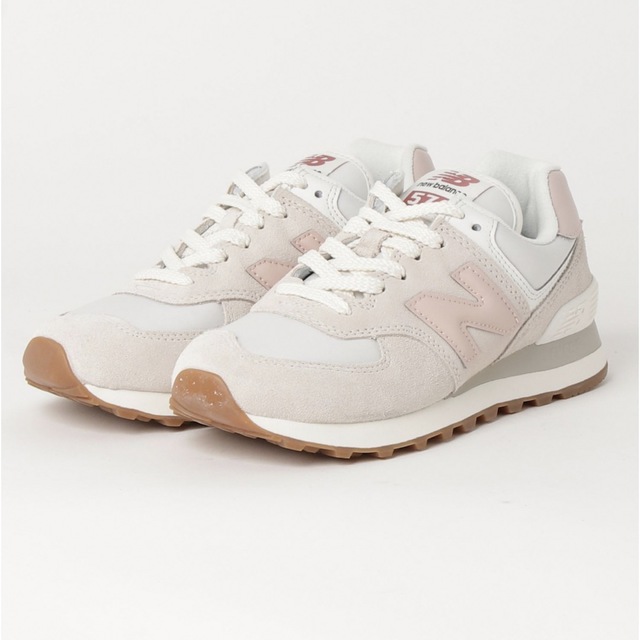 New Balance - ニューバランス574 ライトグレー ピンクの通販 by ...