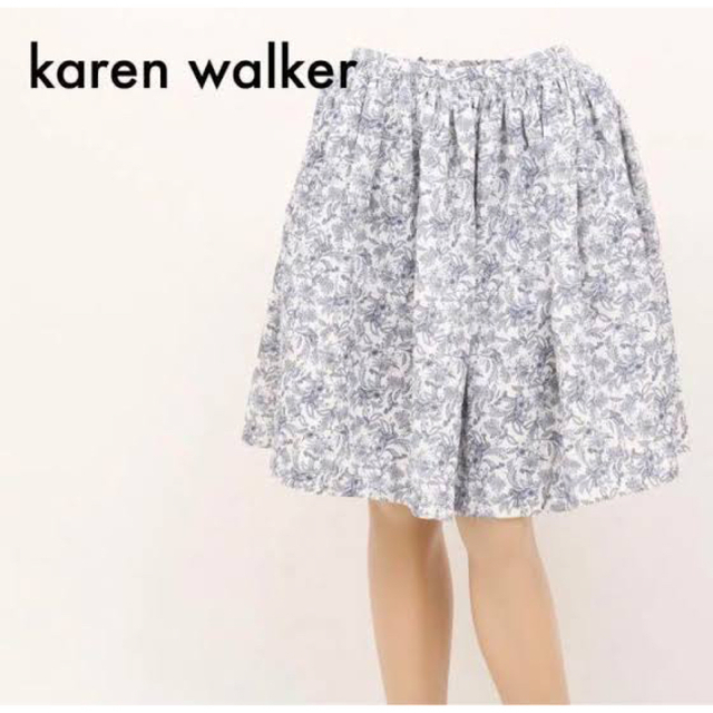 KAREN WALKER(カレンウォーカー)のカレンウォーカー　karen walker 鹿と小花柄のフレアスカート レディースのスカート(ひざ丈スカート)の商品写真