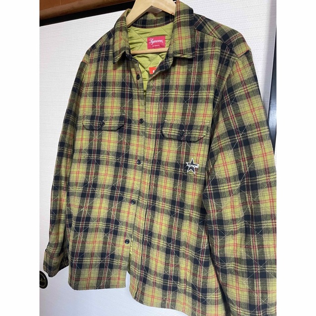 L supreme quilted plaid flannel shirt