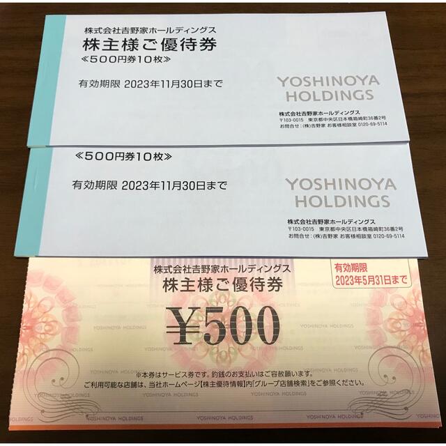 吉野家 株主優待 13000円分チケット