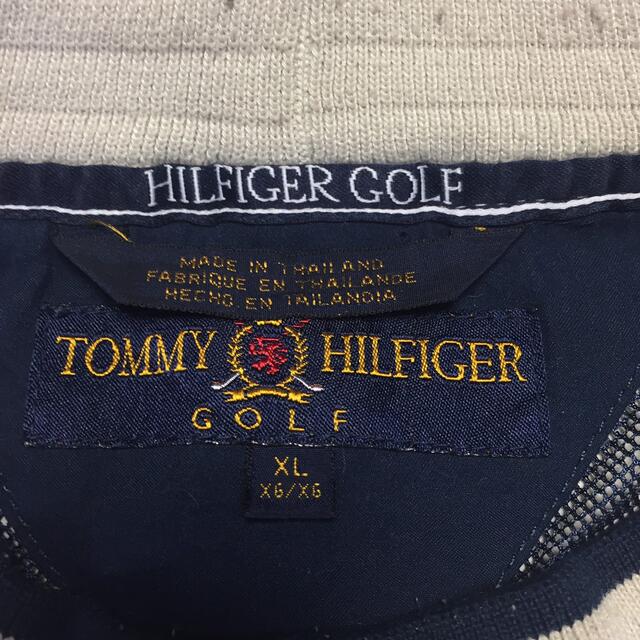 トミーヒルフィガー プルオーバー ビッグサイズ 企業ロゴ刺繍 ベージュ XL